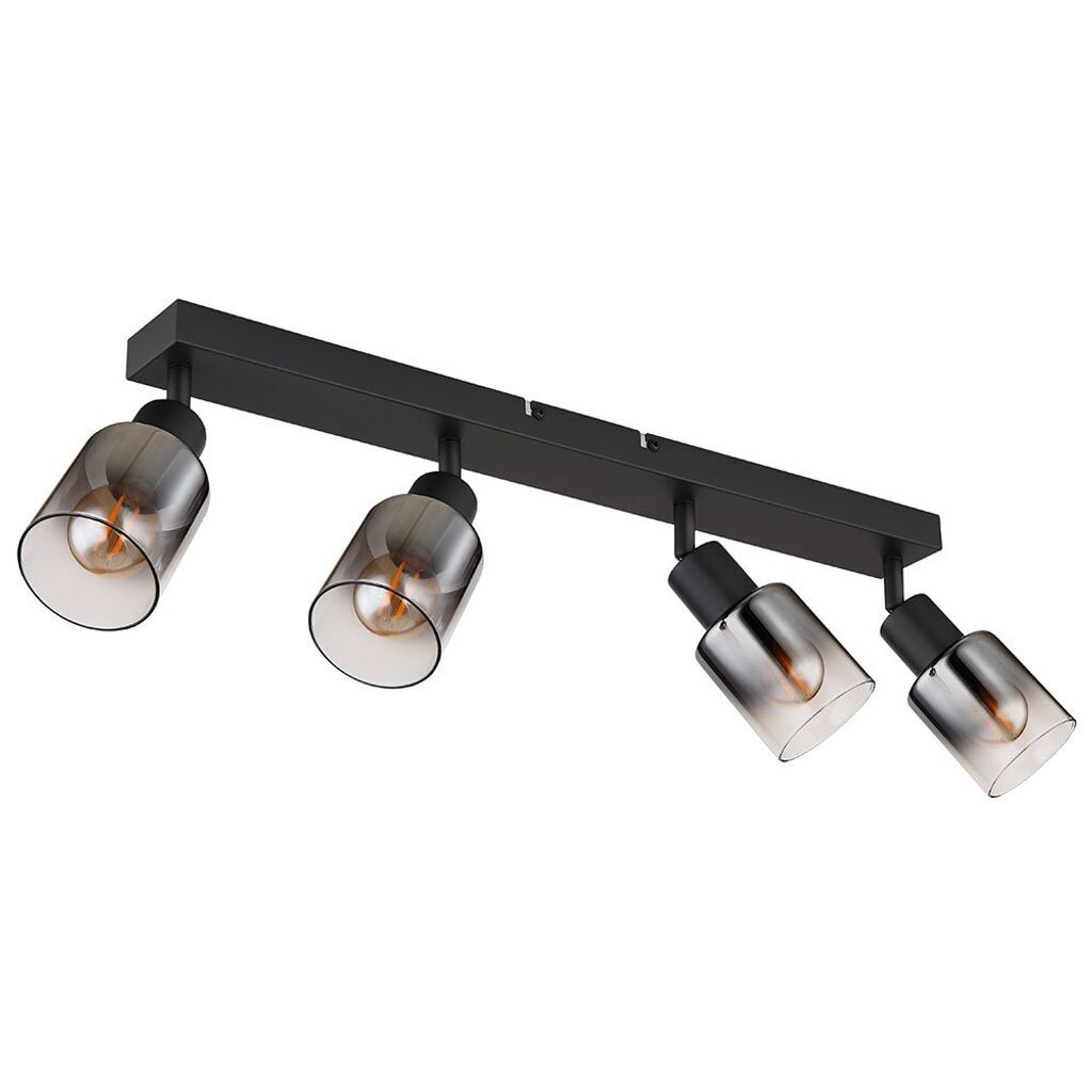 

Потолочный светильник, металл, черный, дымчатое стекло, L 56 см Globo Lighting