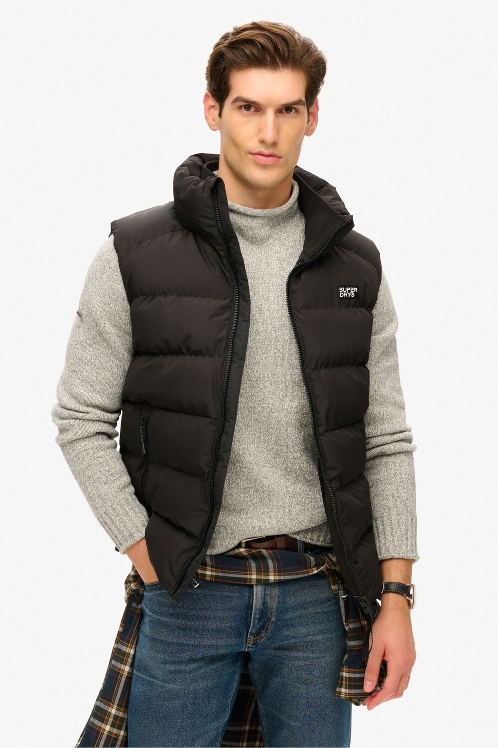 

Спортивный стеганый жилет Superdry, черный