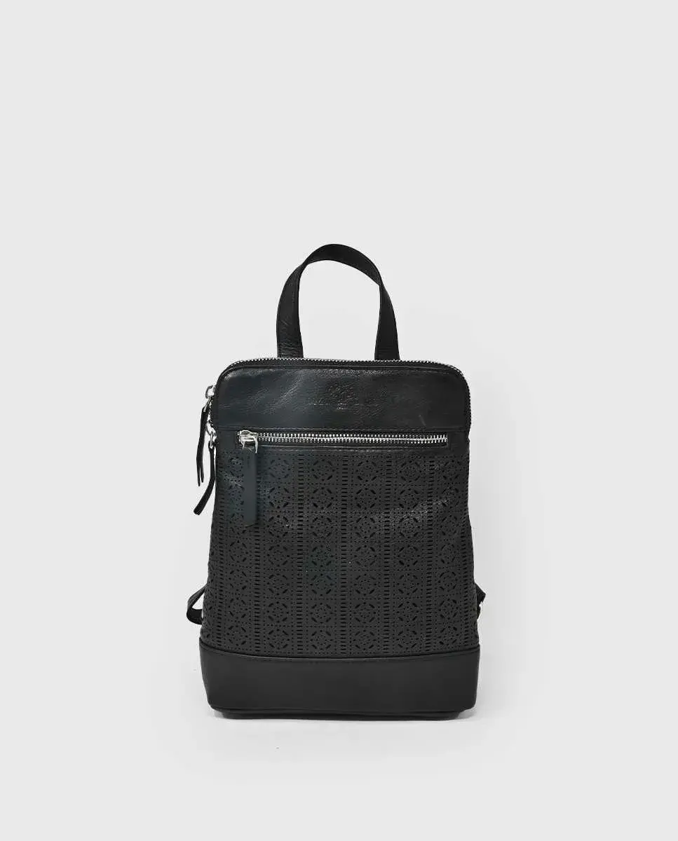 

Черный кожаный рюкзак Laura Valle, черный