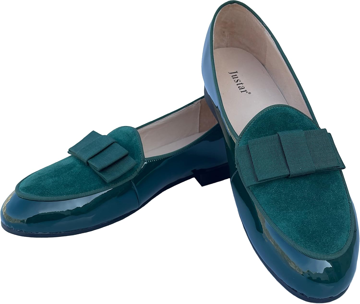 

Мужские кожаные лоферы Justar, бельгийские формальные туфли без шнурков с бантом, пенни-флэт для торжеств, зеленый