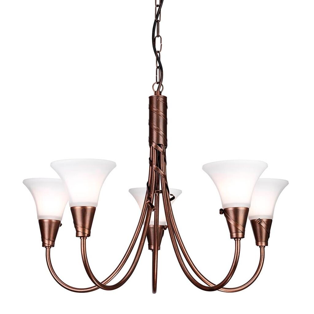 

Подвесной светильник Emily, медь и стекло, 5 лампочек Elstead Lighting