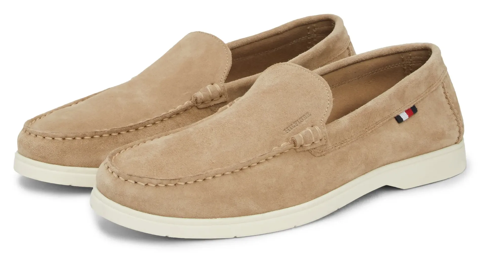 

Туфли Tommy Hilfiger "HILFIGER CASUAL SUEDE LOAFER", деловая мода, слипоны, повседневная обувь с логотипом-флажком сбоку, бежевый