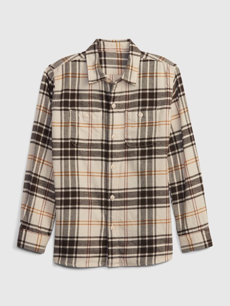 

Детская фланелевая рубашка Gap, коричневый