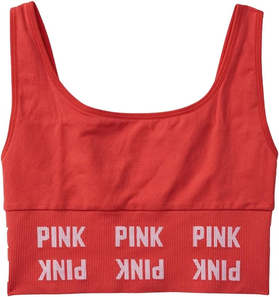 Бюстгальтер Victoria's Secret Pink Active Seamless с круглым вырезом, цвет красный, новый, Red — фото 3