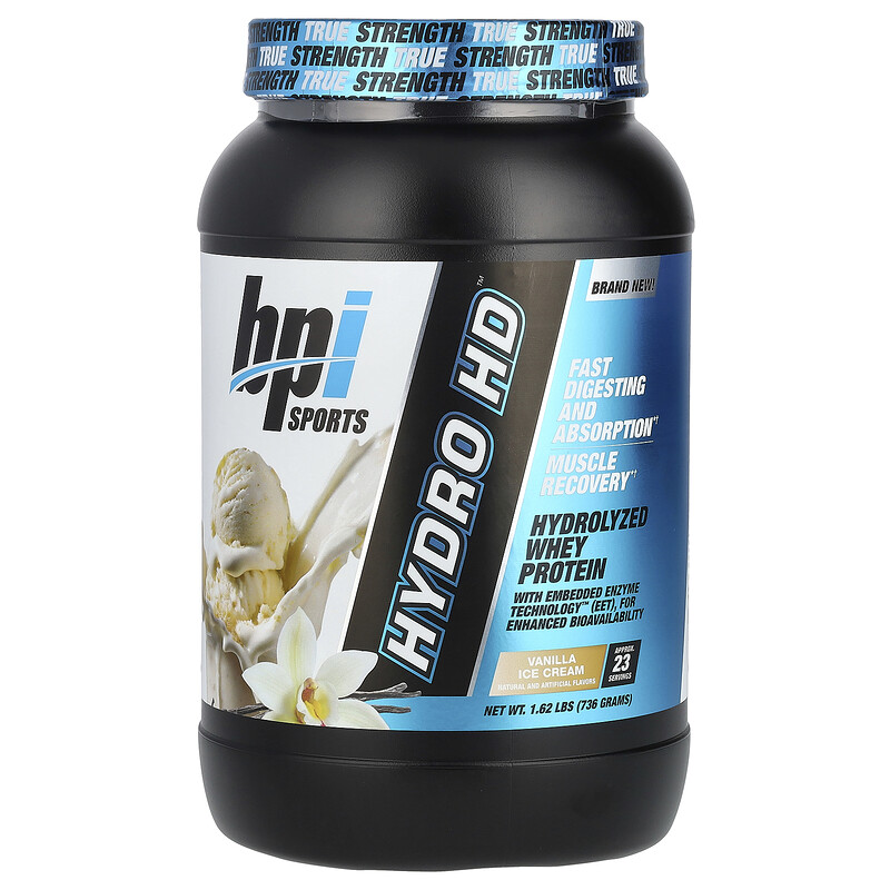 

BPI Sports, Hydro HD , гидролизованный сывороточный протеин, ванильное мороженое, 736 г (1,62 фунта)