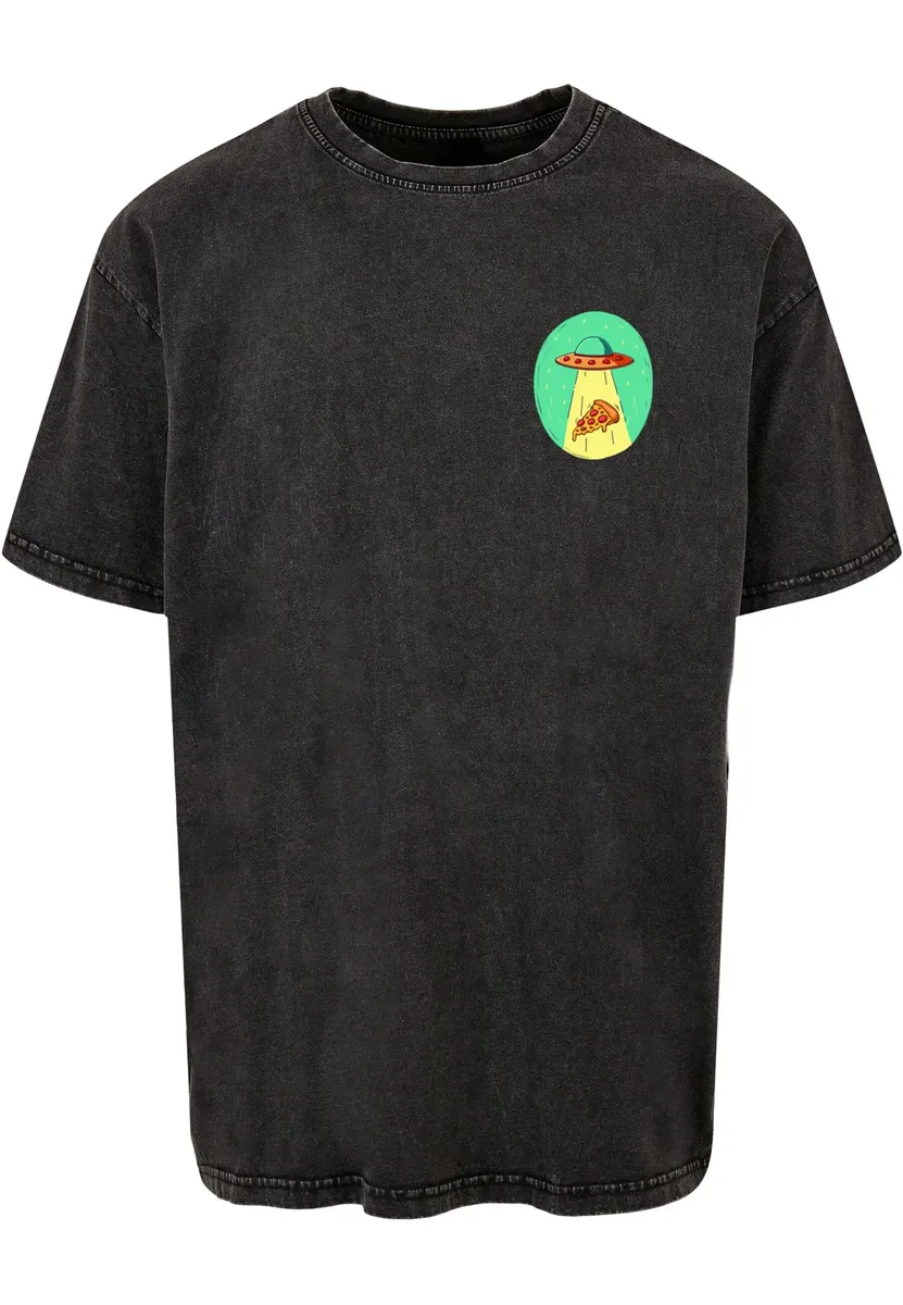 

Футболка Mister Tee "Мужская футболка Mister Tee Ufo Pizza, вымытая кислотой, тяжелая футболка большого размера" Mistertee, черный