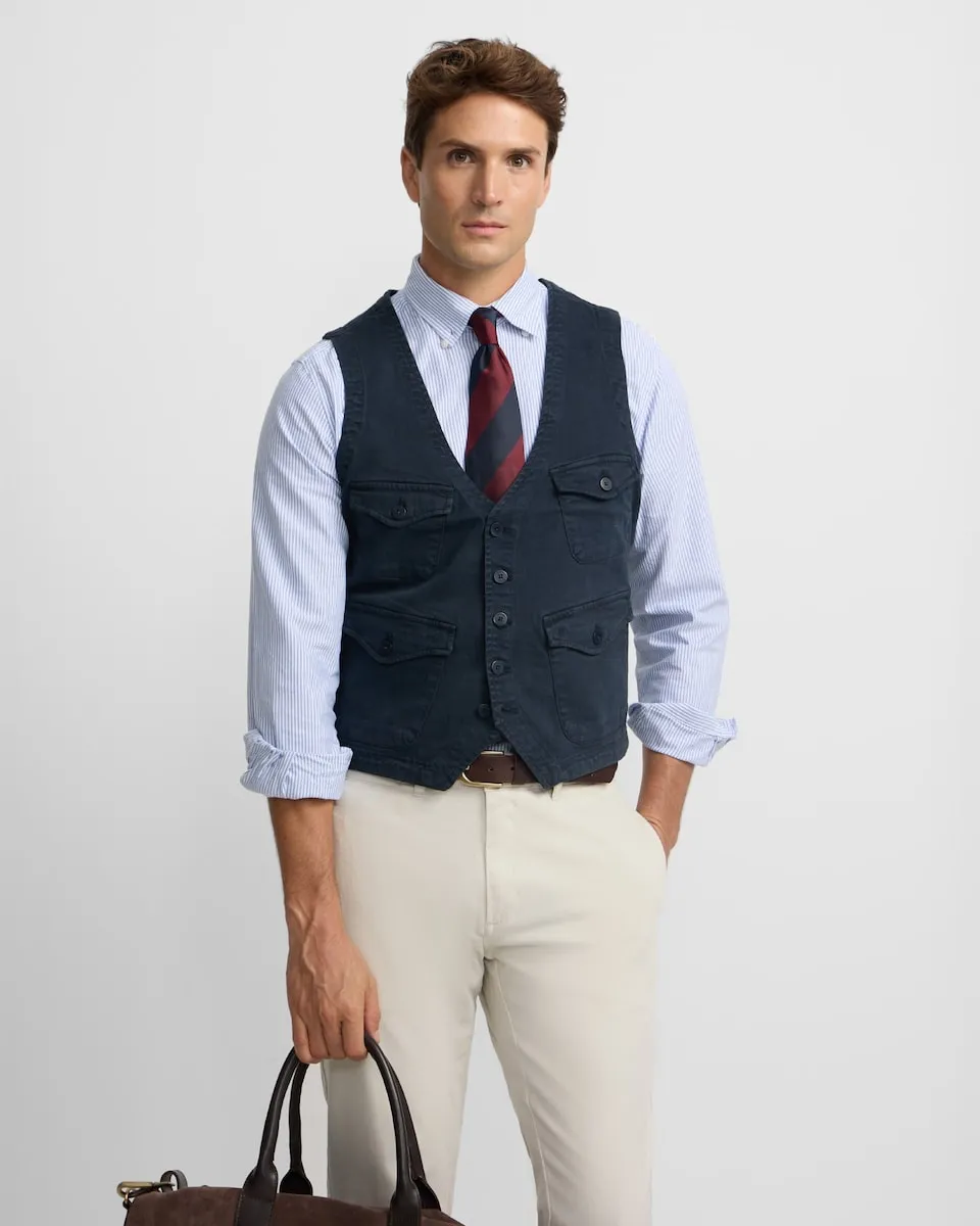 

Мужской жилет с множеством карманов Silbon, темно-синий