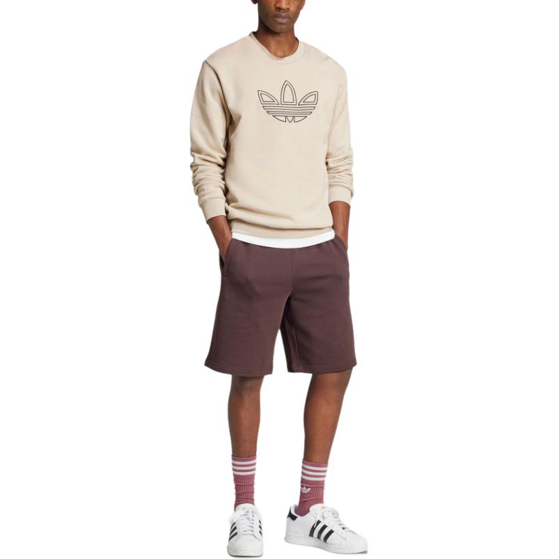 Футболка TREFOIL CREW FW24 мужская бежевая Adidas Originals — фото 4