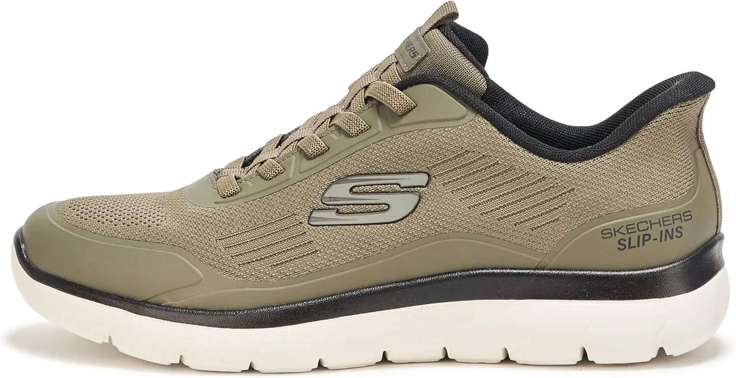 Мужские туфли Skechers Summits Leyter Hands Free Slip-in, Olive Green Black — фото 2