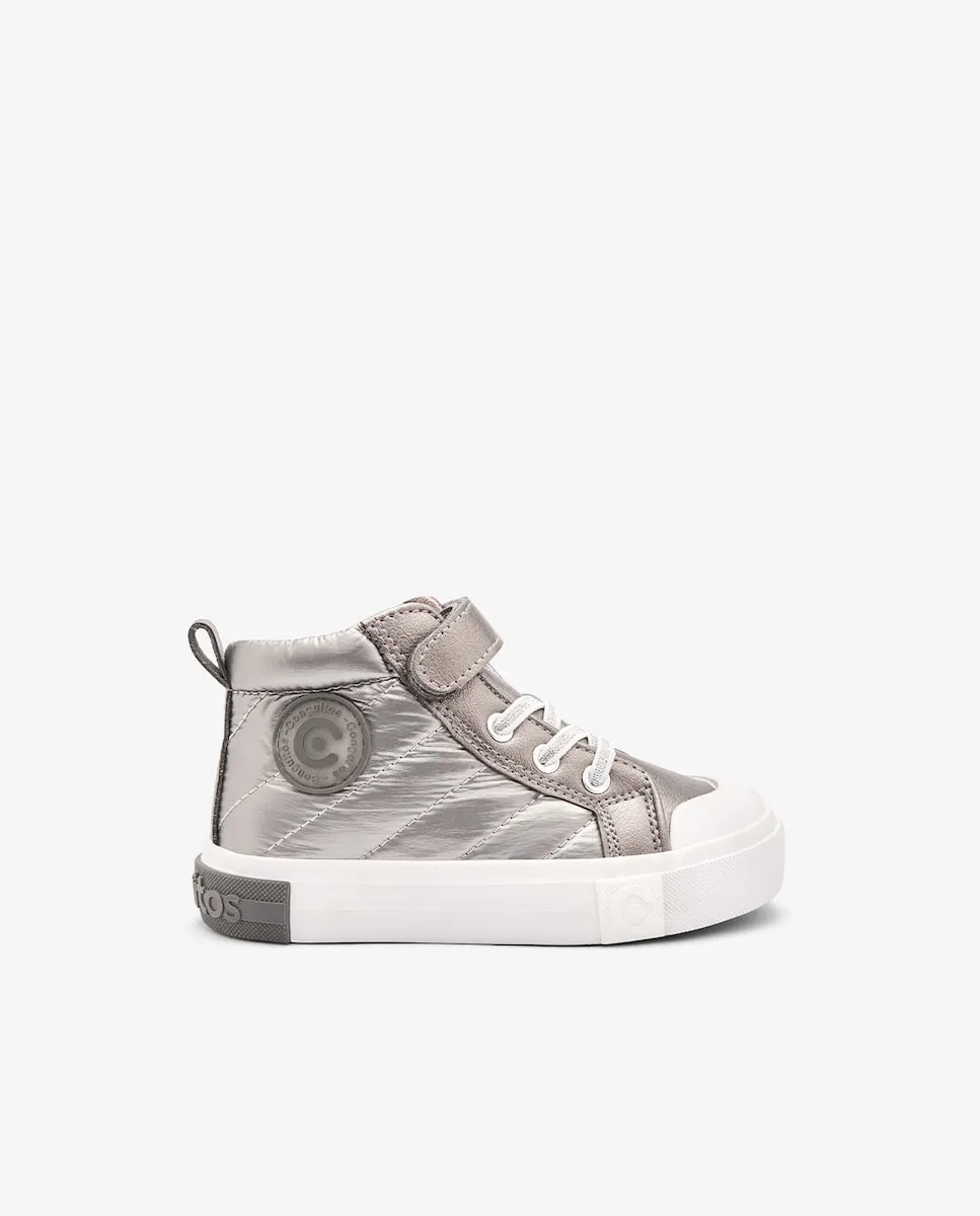 

Высокие детские кроссовки с липучкой и внутренней молнией Conguitos, серебряный