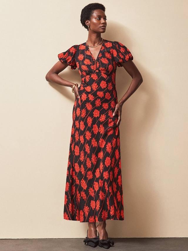 

Платье с v-образным вырезом в розовую полоску Ro&Zo, Red