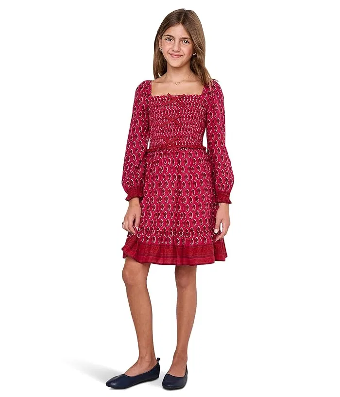 Платье с оборками Lena Vineyard Vines Kids, Poinsettia Blockpink