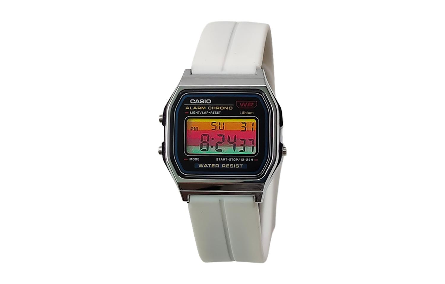 

CASIO Кварцевые часы унисекс с силиконовым ремешком и черным циферблатом