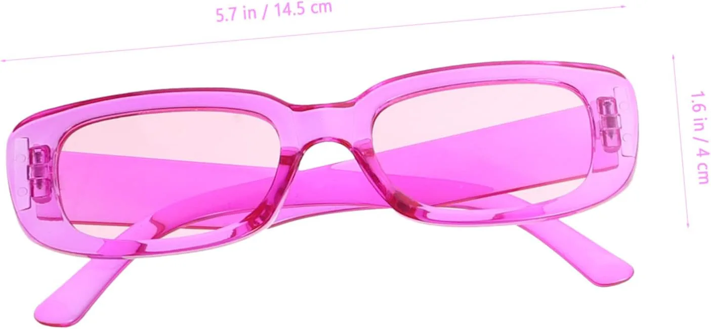 

9 шт. Ретро-модные прямоугольные солнцезащитные очки для женщин и мужчин, креативные очки для вечеринок, летние солнцезащитные очки для женщин PACKOVE, Assorted Color