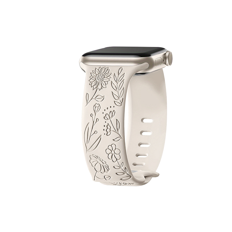 

Vobafe Часы Strap All Compatibility Silicone Material, Sunflower-embossed double snap fastening