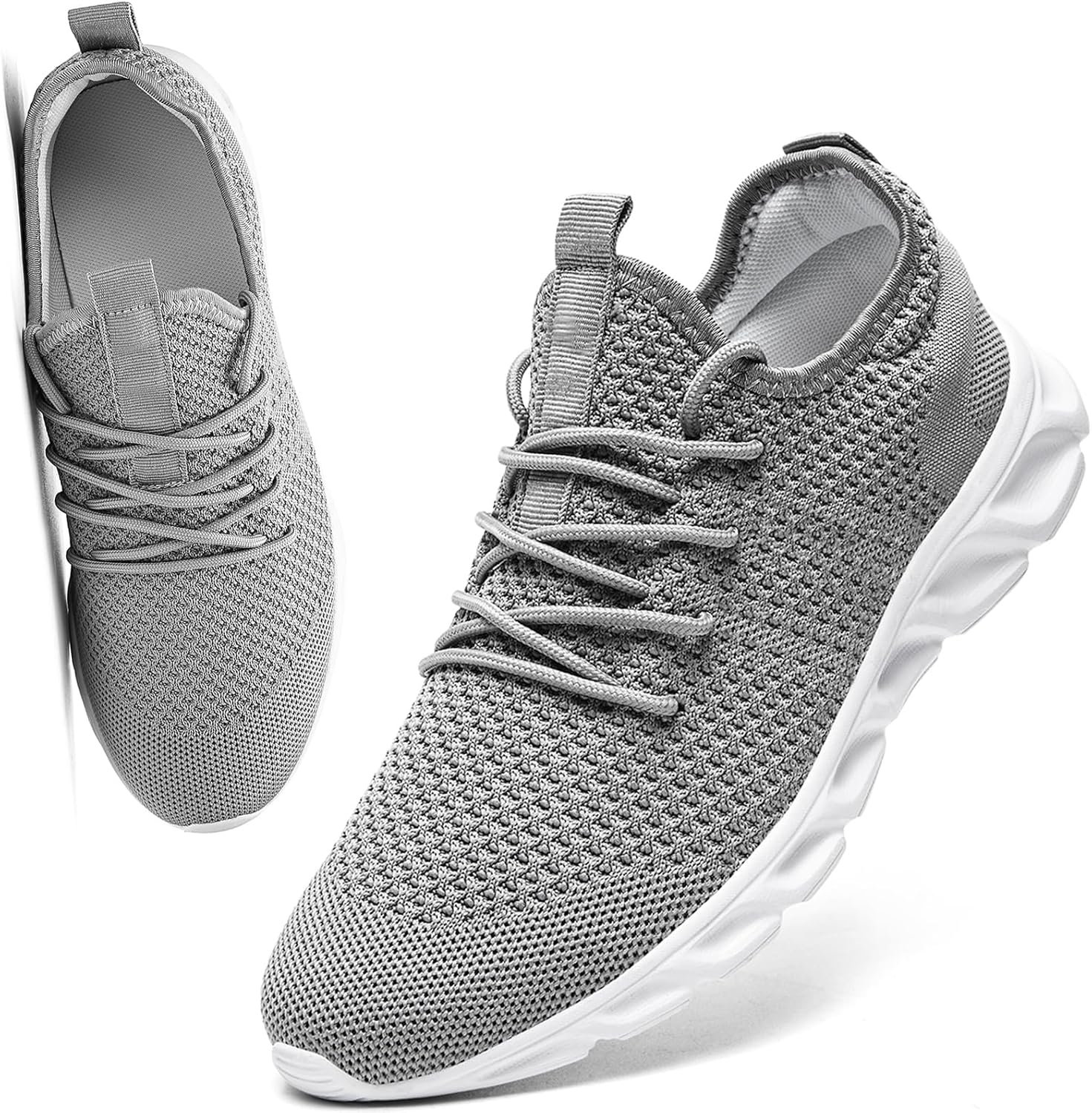 

Женские и мужские беговые кроссовки, теннисные кеды, обувь для спортзала, удобная обувь без шнурков, унисекс, для тренировок и ходьбы Vlhgcg, светло-серый