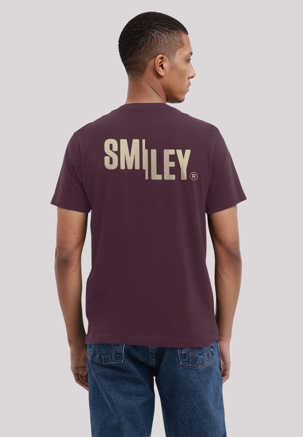 

Футболка с принтом SMILEY ICON LIGHT F4NT4STIC, бургундия
