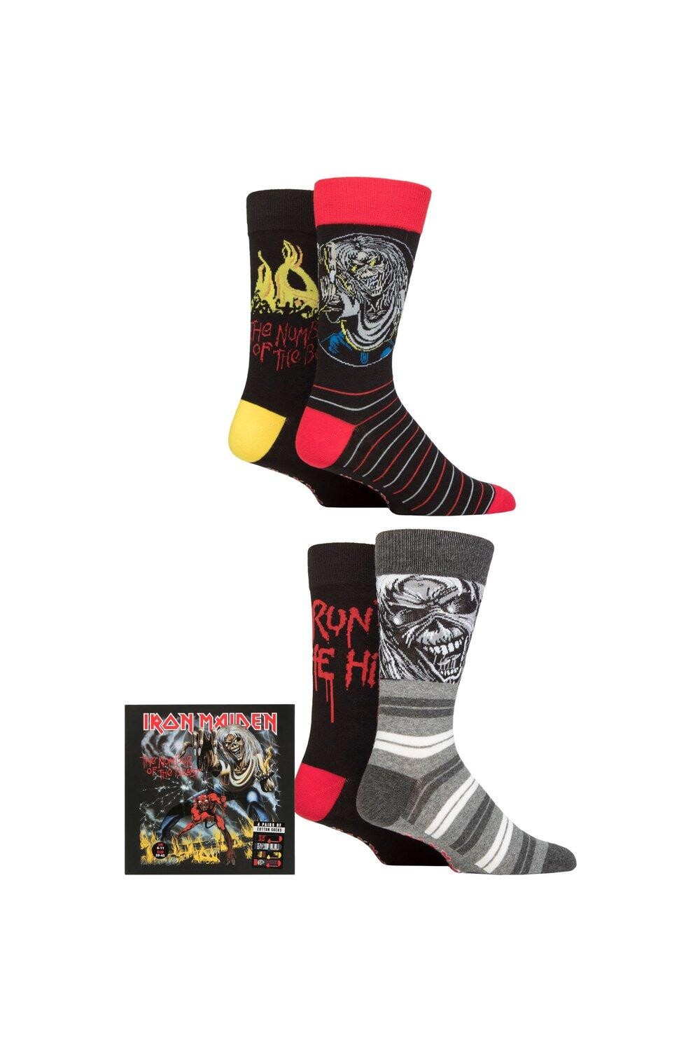 

Iron Maiden, 4 пары хлопковых носков в подарочной упаковке, эксклюзивно для SOCKSHOP, мультиколор