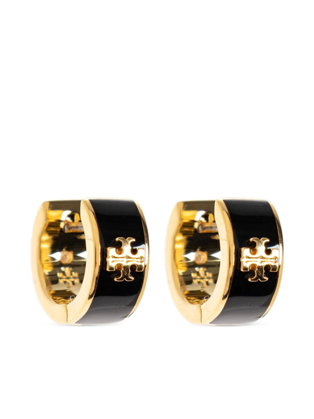 

Tory Burch Kira эмалевые серьги-кольца Huggie Hoop, золотой