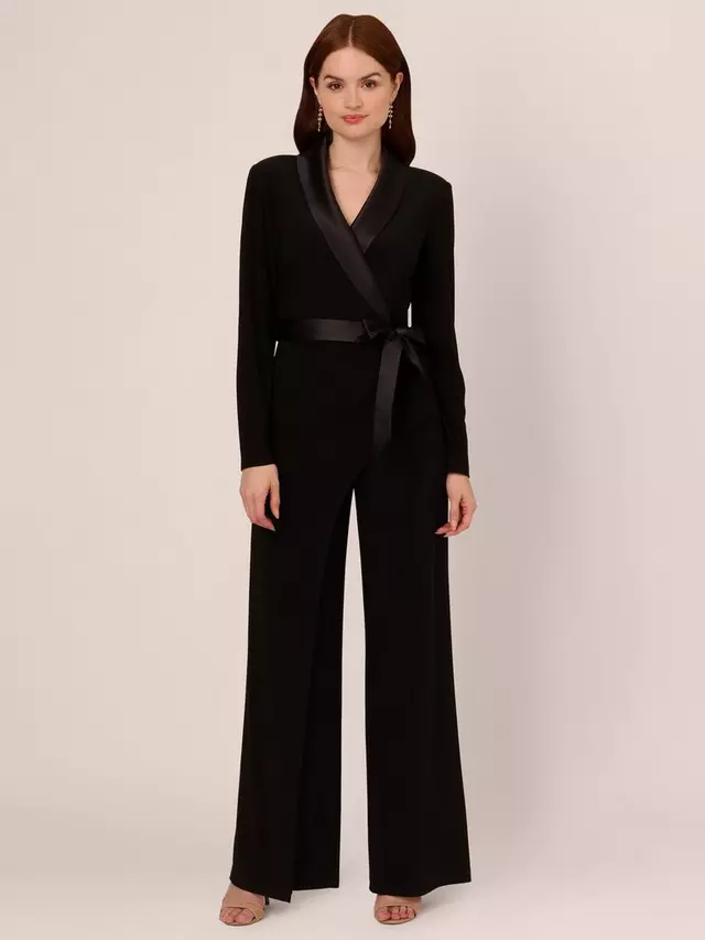 

Комбинезон Adrianna Papell Jersey Combo Tuxedo, черный