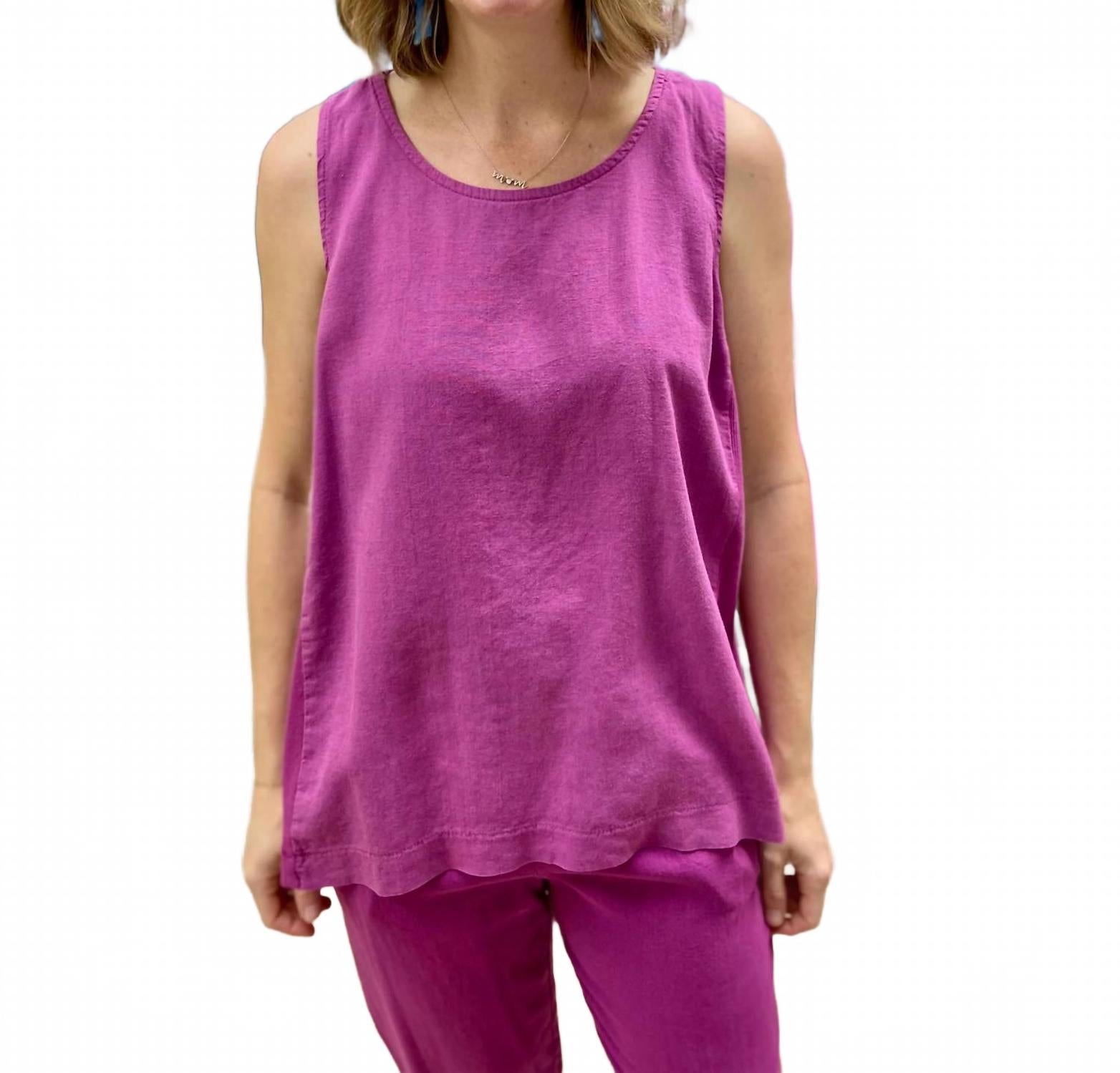 

Топ-майка с эластичными вставками по бокам, цвет сливовый M made in Italy, Plum