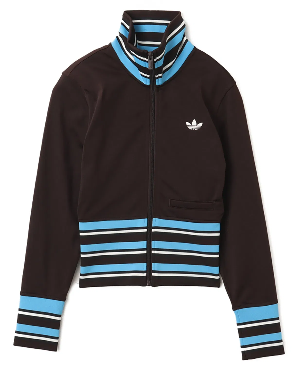 Трек-топ adidas Vintage Track Top высокий трикотажный ребристый коричневый