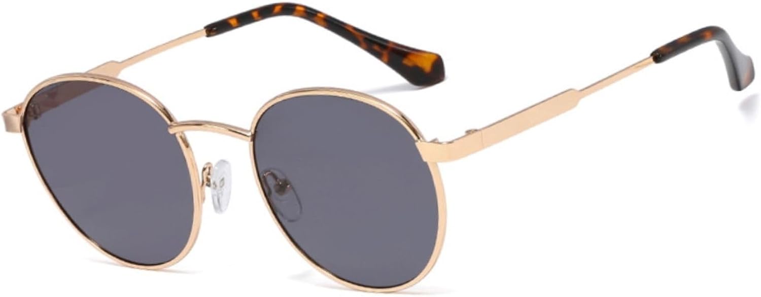 

Классические ретро-солнцезащитные очки Freckles Mark круглой формы для женщин и мужчин, винтажные, в стиле 60-х, с металлической оправой, круглые, в стиле хиппи, Gold Frame / Grey Lenses