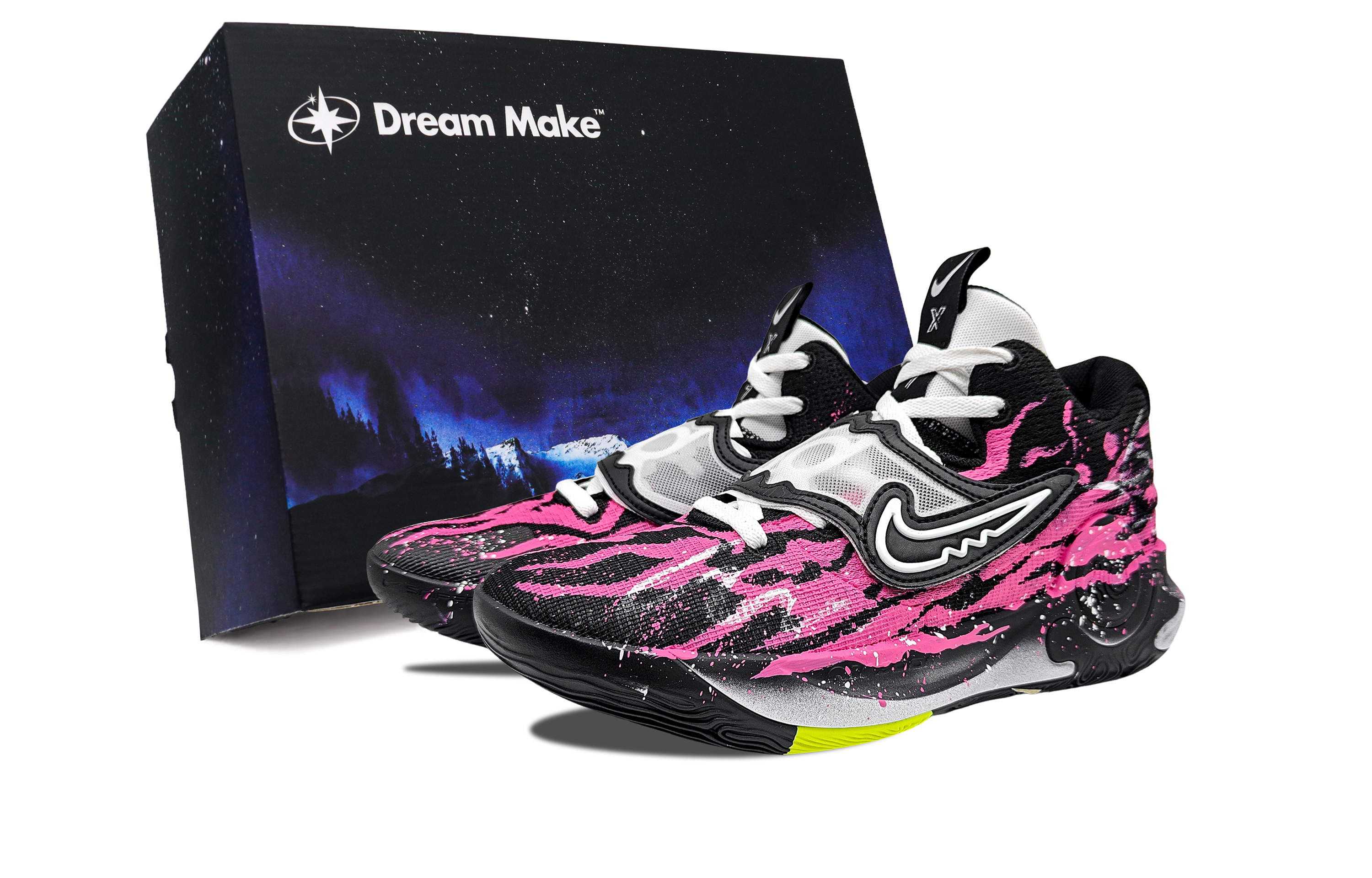 

Nike Баскетбольные кроссовки KD Trey 5 X EP Yidong BBOX с амортизацией, износостойкие, низкие, мужские, цвет: черный, розовый