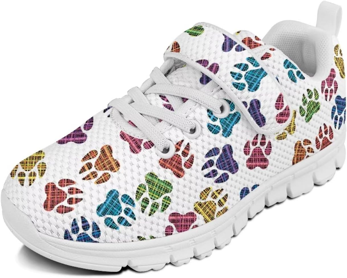 

Кроссовки с животным принтом для мальчиков и девочек, обувь для ходьбы, модный дизайн, с одной пряжкой, теннисные кроссовки, дышащие, легкие, идеальные для детей Watdotory, Colourful Dog Paws