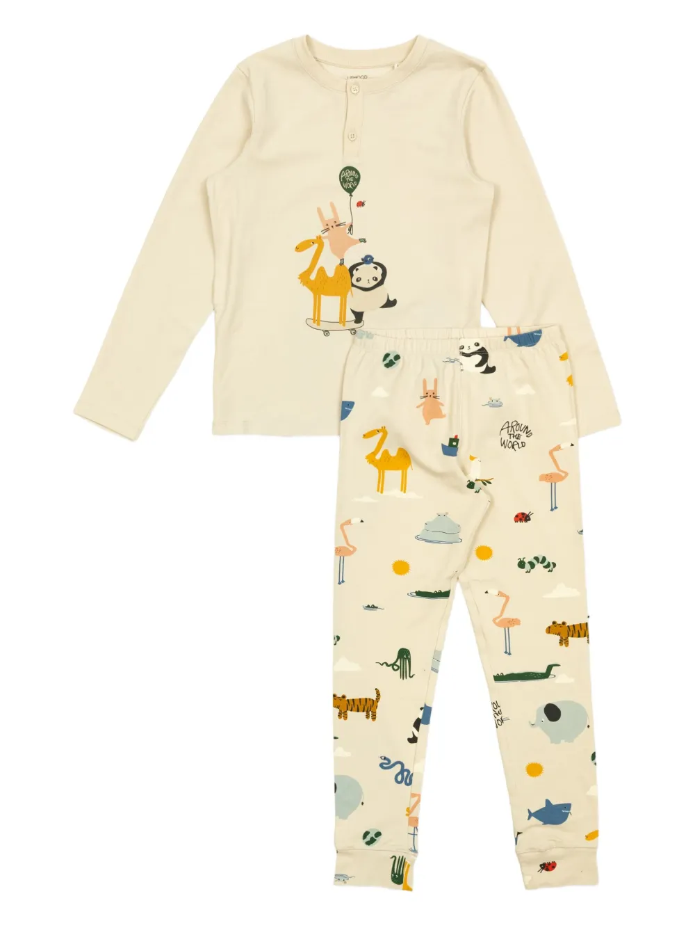 

Пижама с анималистичным принтом Liewood, бежевый