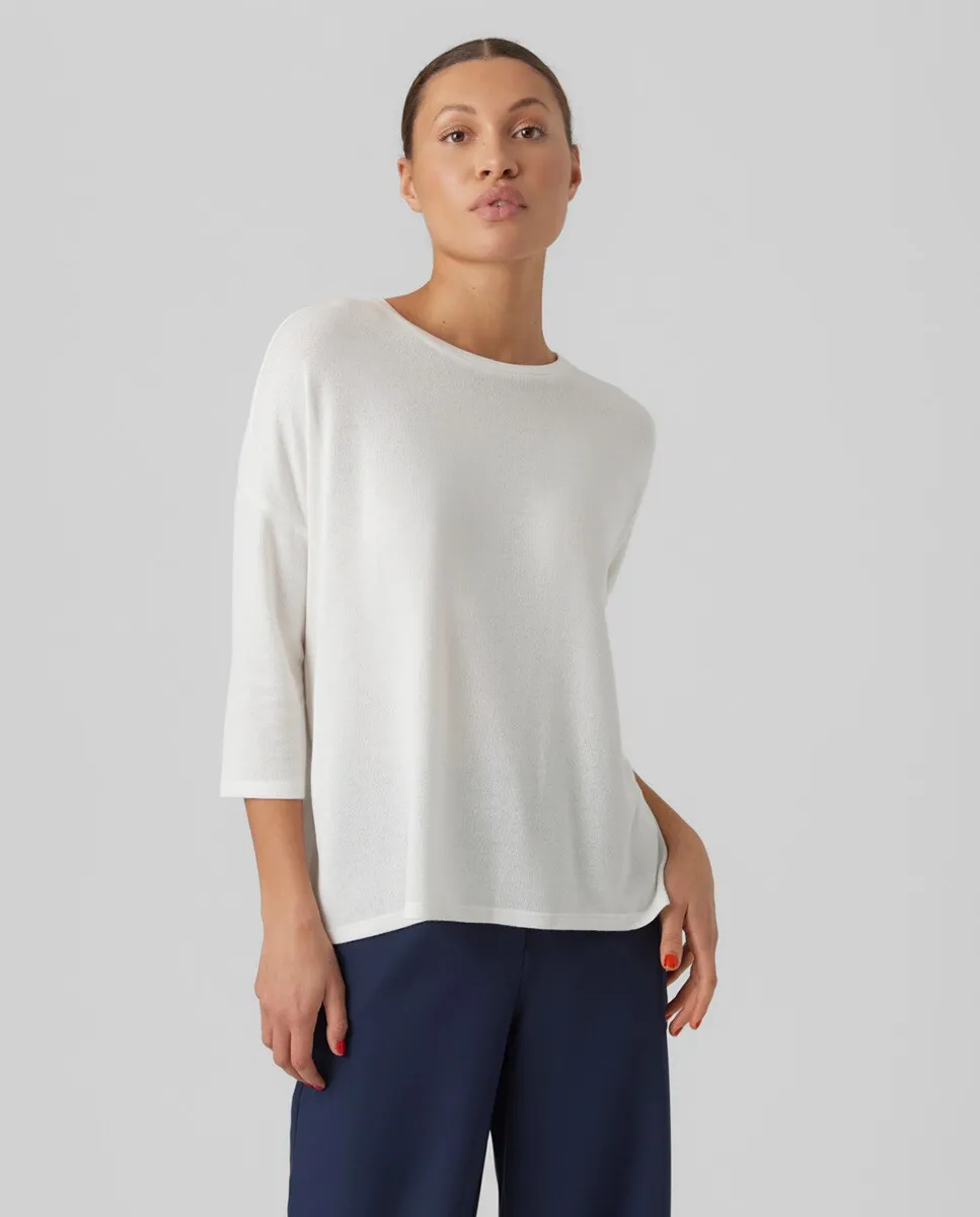 

Женский свободный пуловер с рукавом 3/4 Vero Moda, белый