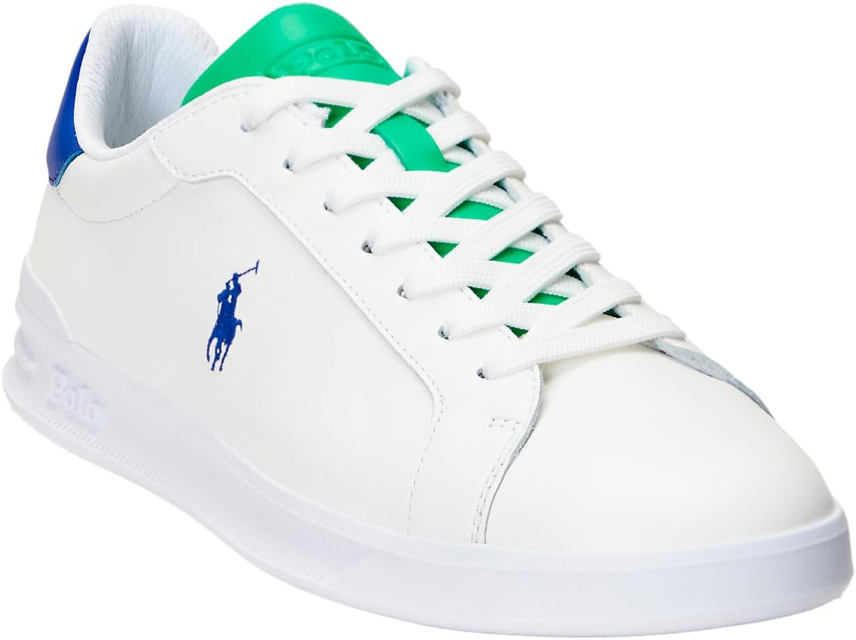 

POLO RALPH LAUREN мужские кожаные кроссовки Heritage Court II, White/Green/Royal