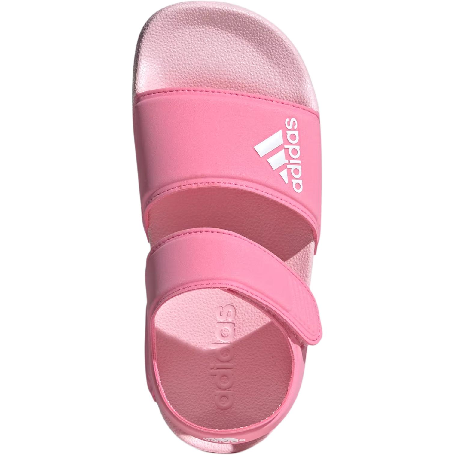 Детские сандалии Adilette с противоскользящей амортизацией и низким верхом Adidas, розовый — фото 4