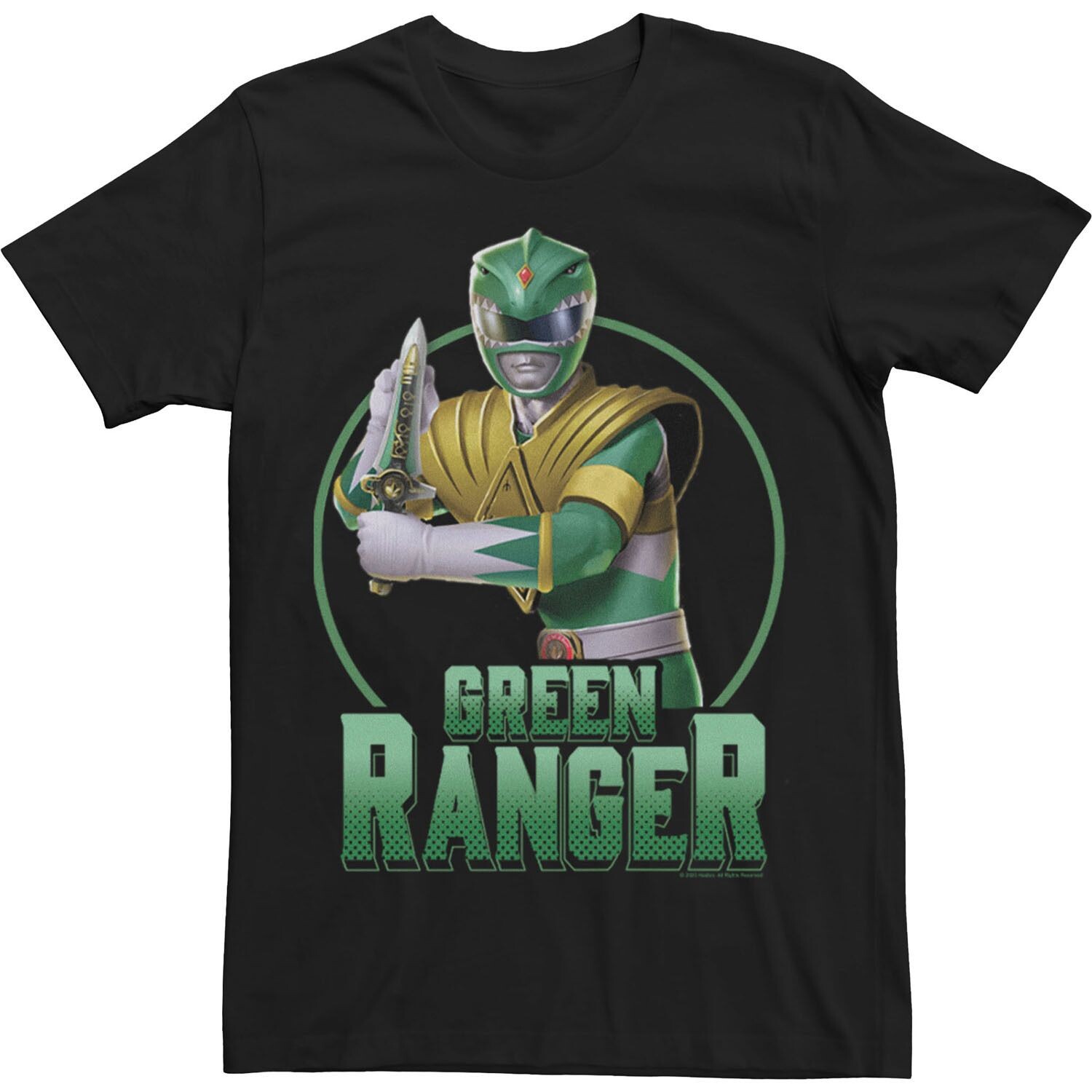 

Мужская футболка Power Rangers Green Ranger с простым портретом Licensed Character