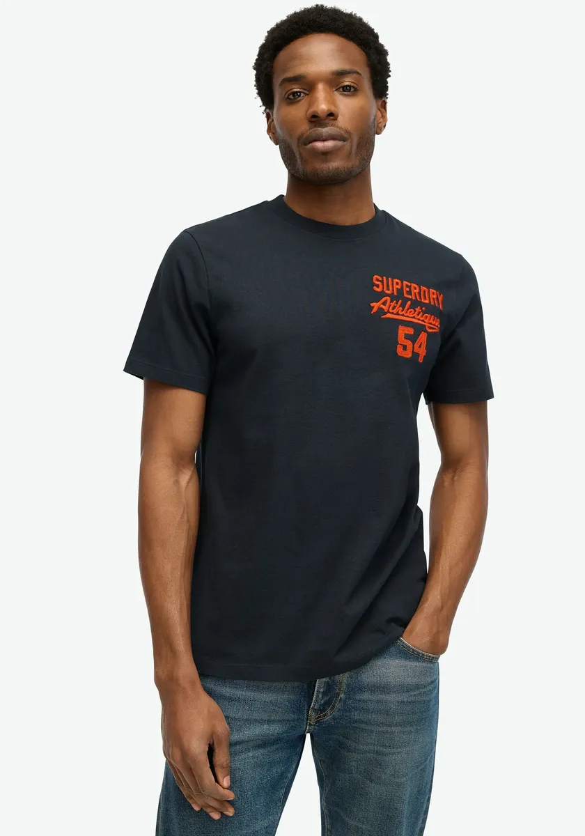 

Рубашка с короткими рукавами Superdry "EMMBROIDER SUPERSTATE LOGO TEE", цвет Eclipse Navy