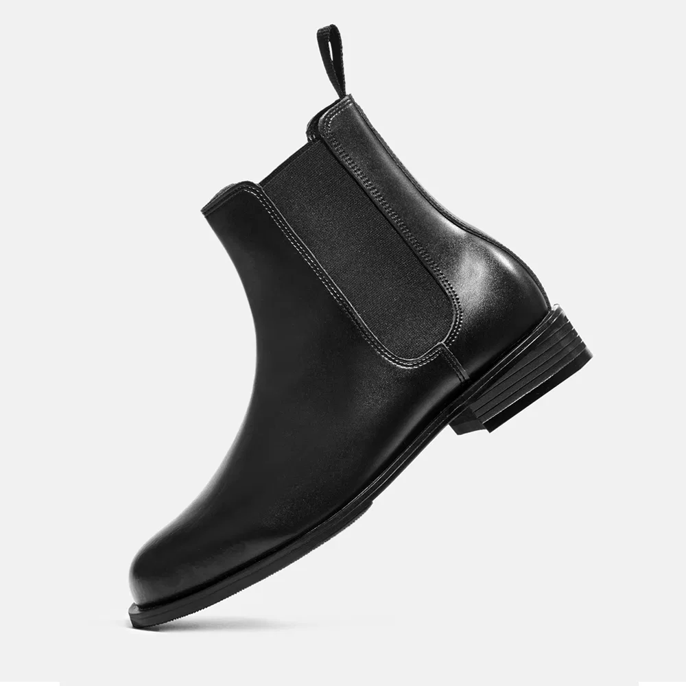 Мужские чёрные кожаные челси Customade Lafitte Vibram 4 см