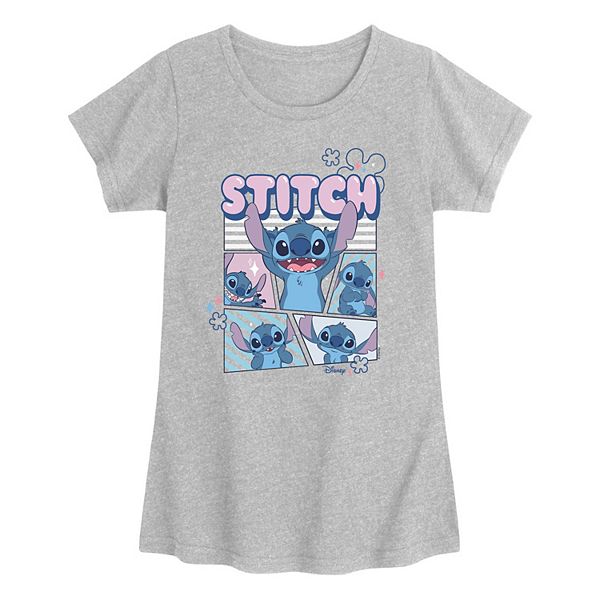 

Футболка с принтом Lilo & Stitch для девочек 7-16 лет Disney, Heather Gray