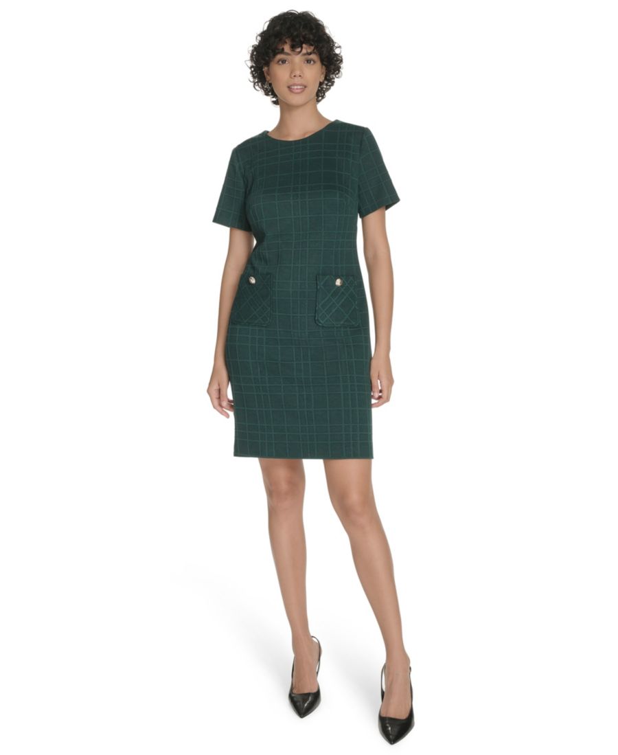 

Короткое трикотажное платье-футляр с короткими рукавами, для невысоких девушек Tommy Hilfiger, Cypress