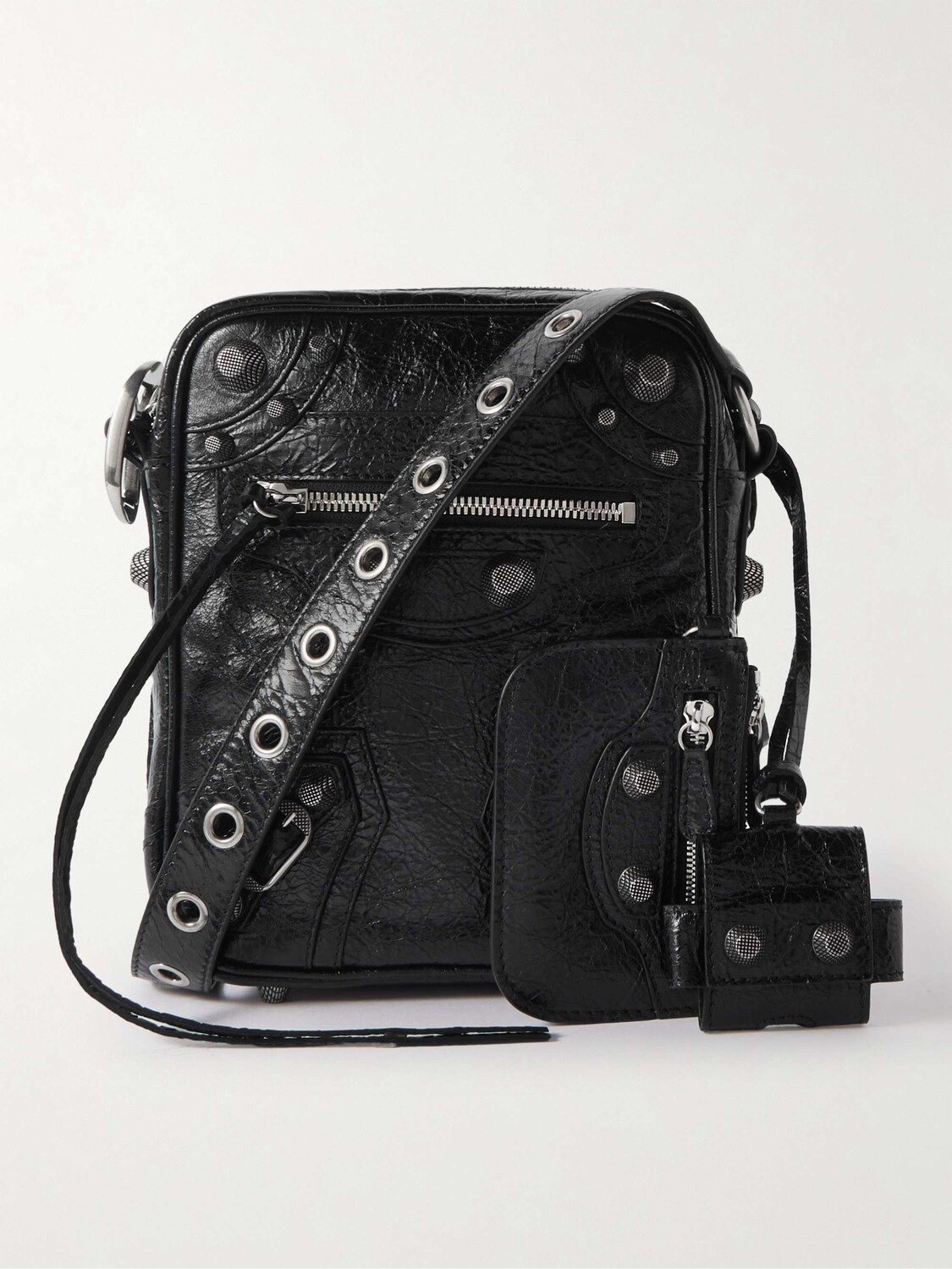 

Сумка-мессенджер из фактурной кожи с украшением Le Cagole BALENCIAGA, черный