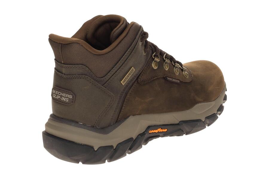 Кроссовки Skechers Santoro, средние, коричневые, водонепроницаемые, слипоны — фото 4