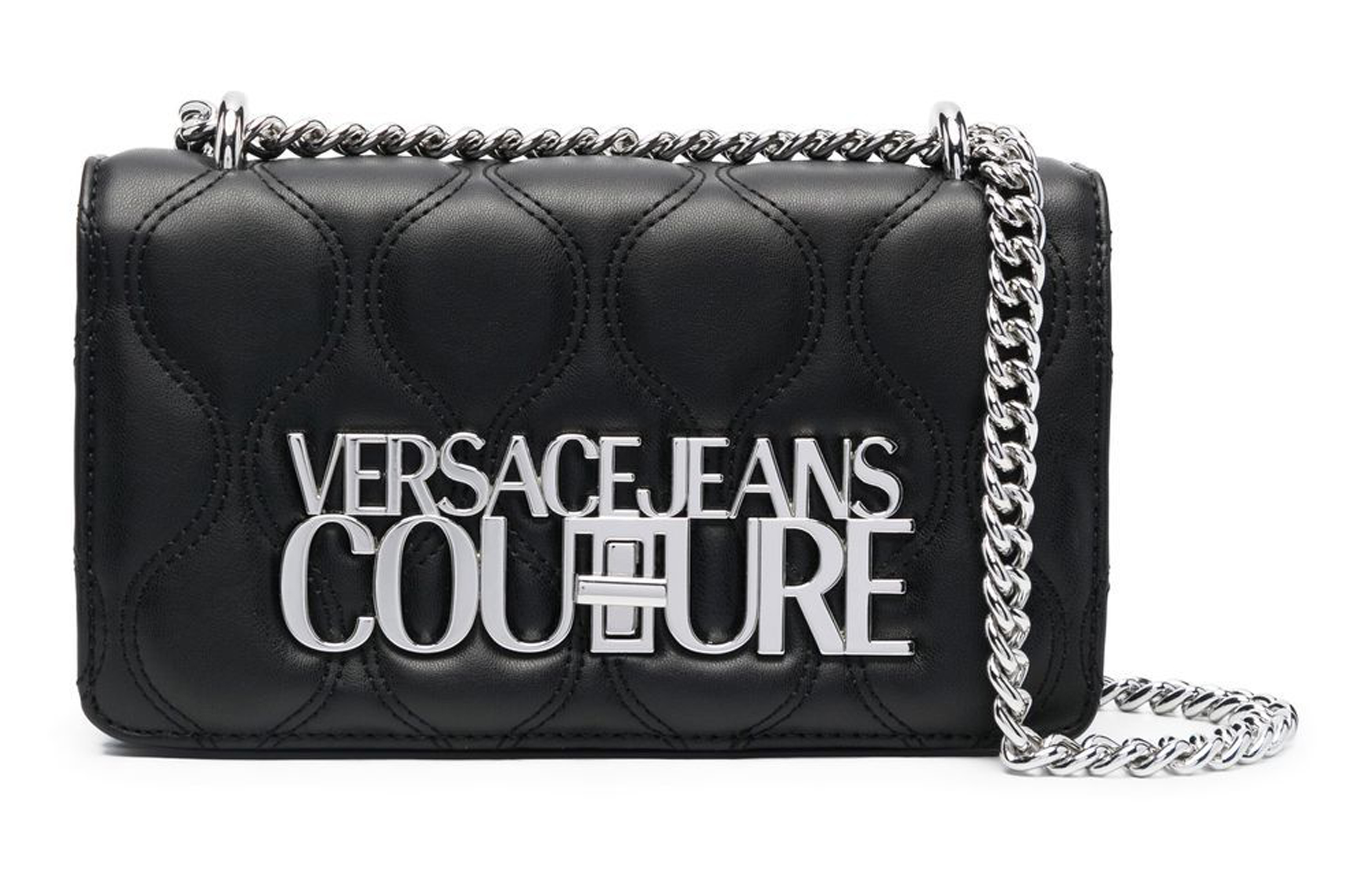 

VERSACE JEANS COUTURE Полиуретановая наплечная сумка через плечо обычная женская черная
