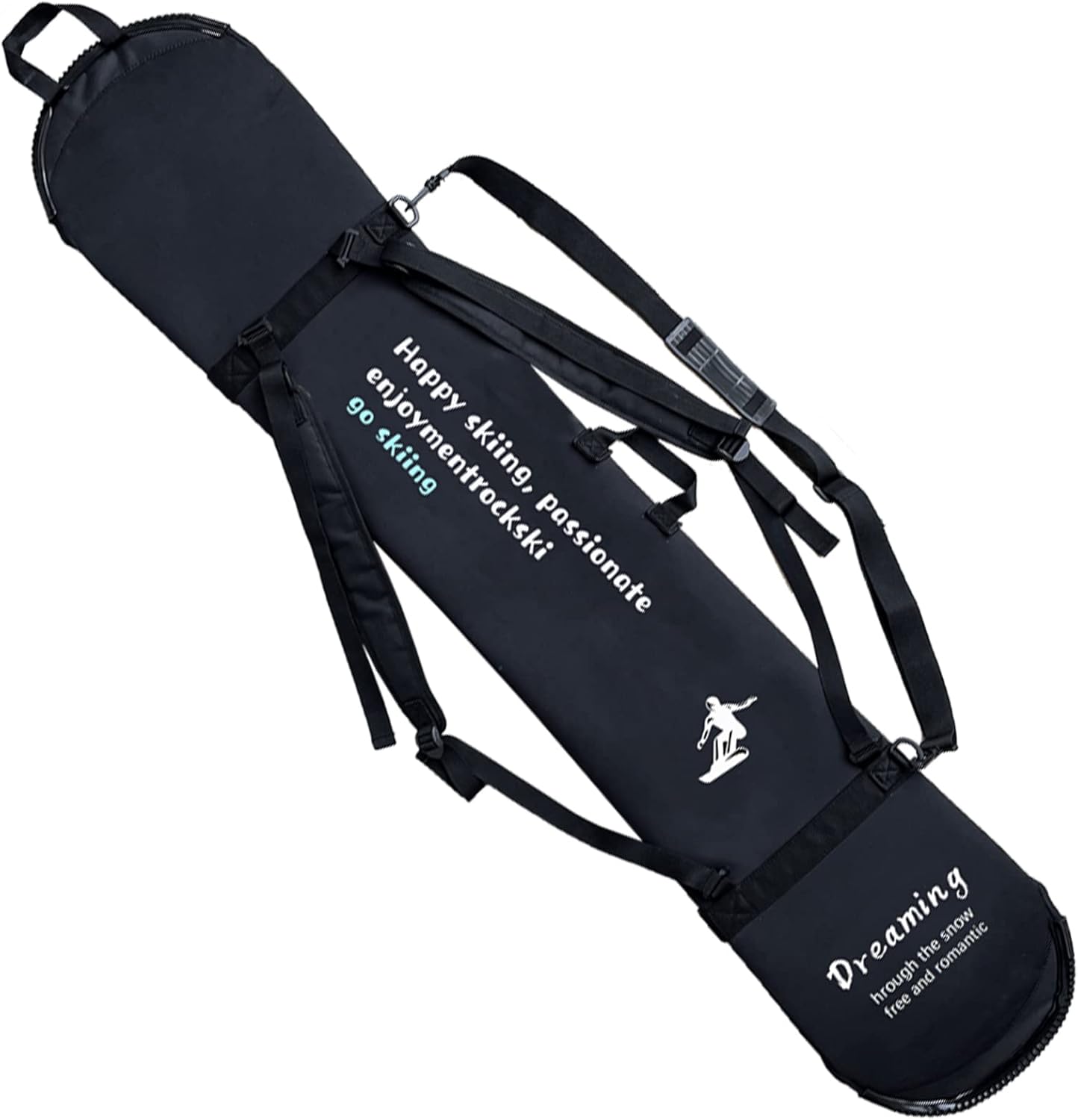 

Портативная универсальная сумка для хранения сноуборда из шпона. Защитный чехол через плечо. Толстый, износостойкий, нескользящий, водонепроницаемый. WEALTHY73, Black, Черный, Портативная универсальная сумка для хранения сноуборда из шпона. Защитный чехол