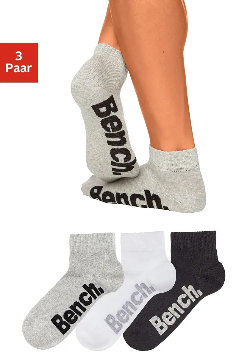 

Bench Короткие носки (3 пары в упаковке) с удобными ребристыми манжетами, белый