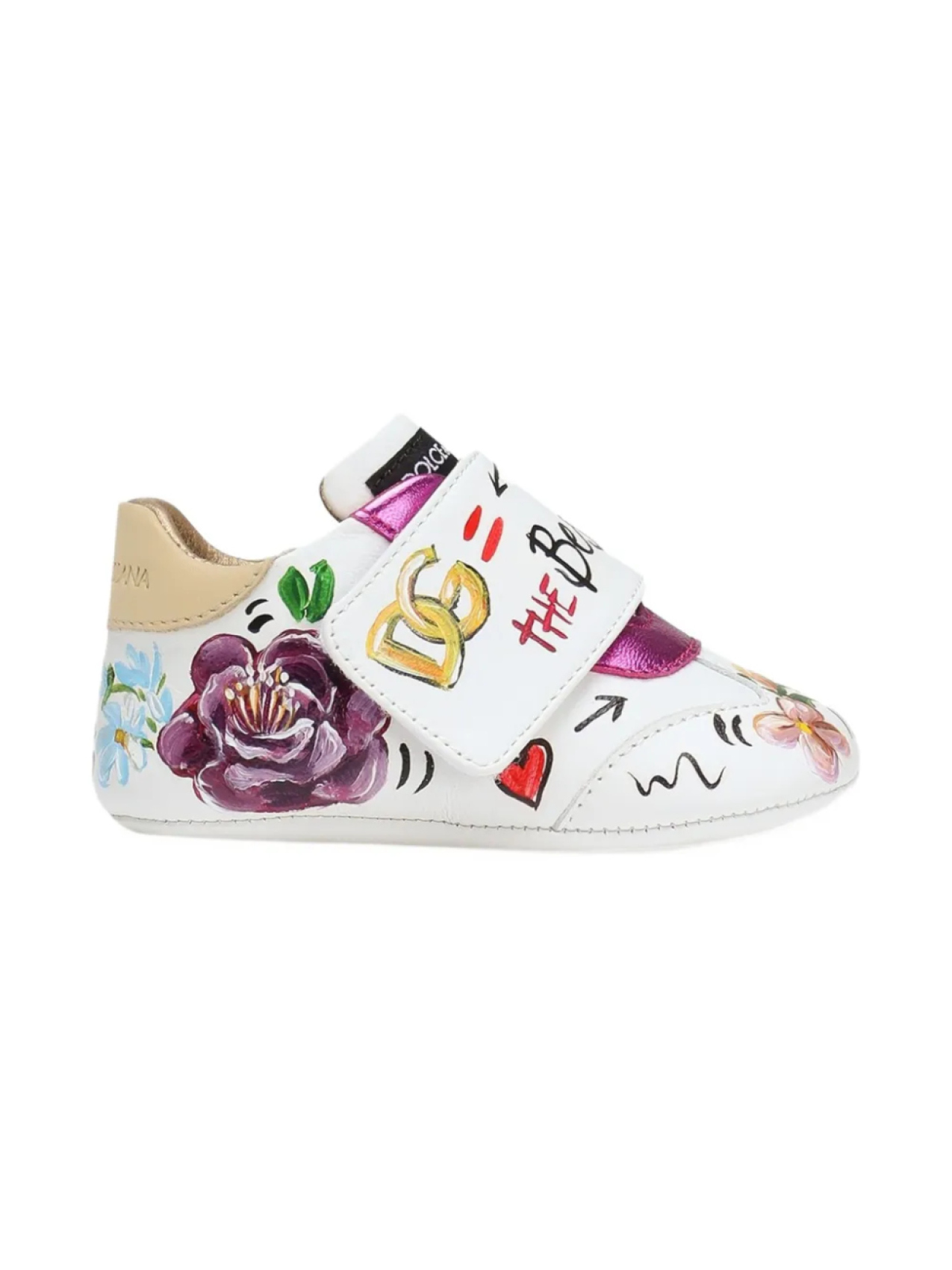 Dolce & Gabbana Kids кожаные пинетки с логотипом, белый — фото 2