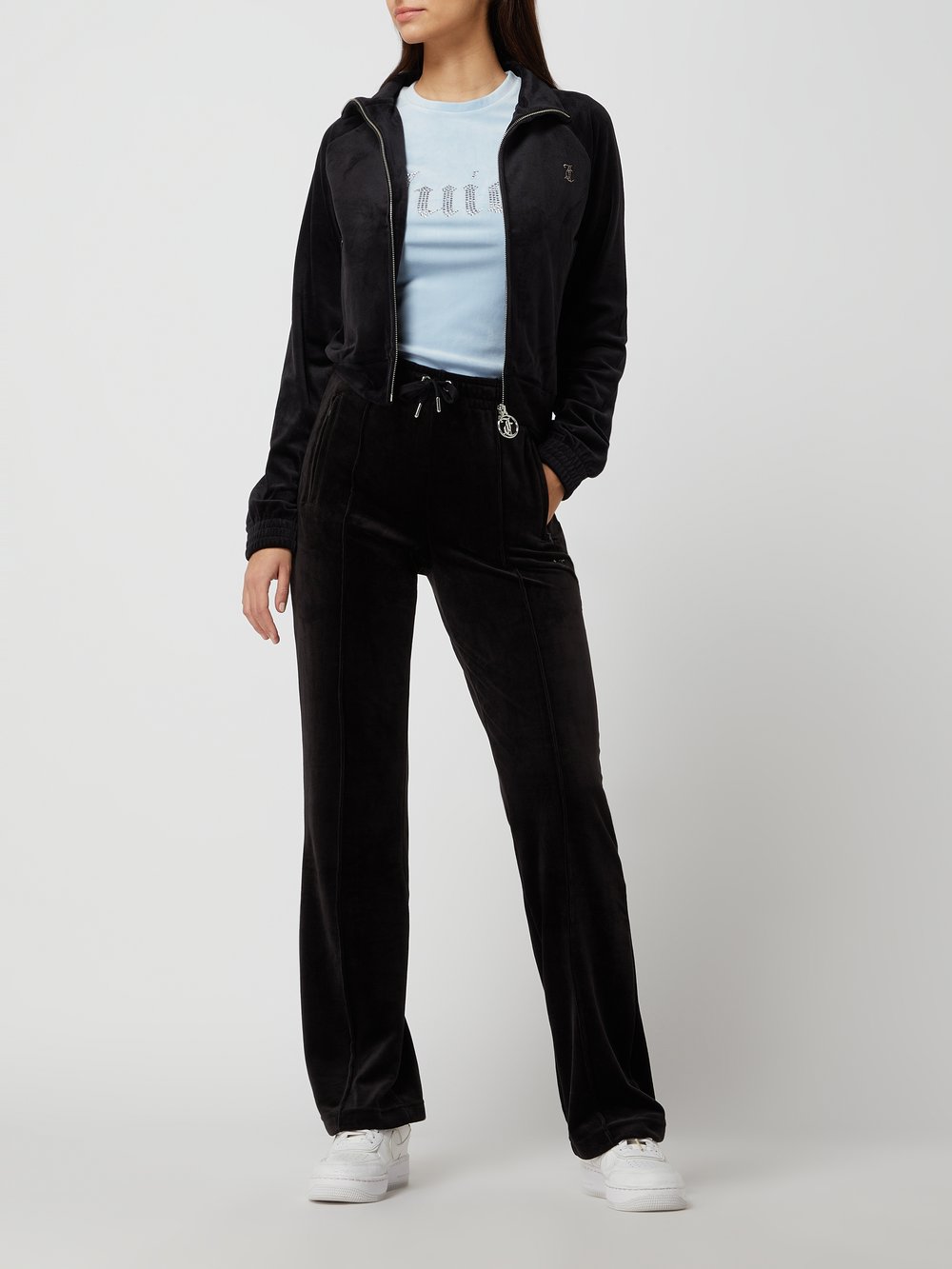 

Спортивные брюки прямого кроя с этикеткой, модель «TINA» Juicy Couture, черный