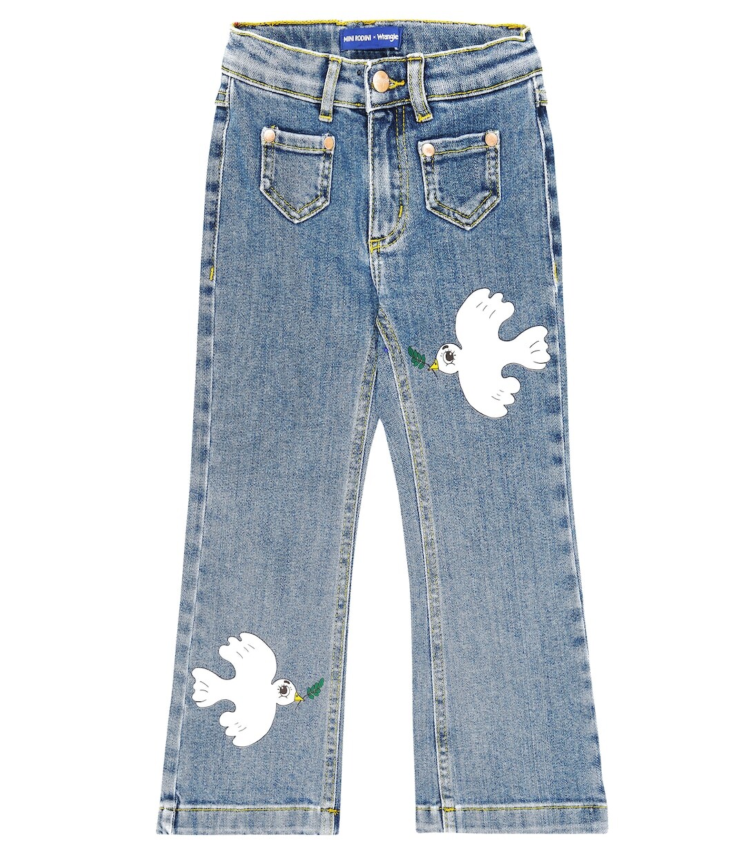 

Расклешенные джинсы wrangler peace dove Mini Rodini, синий