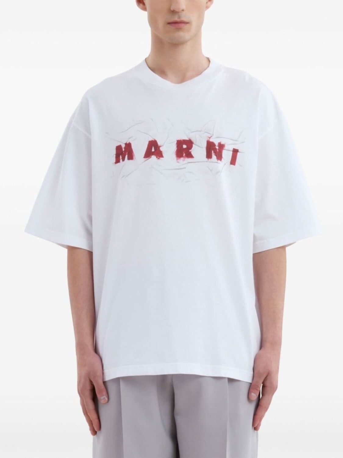 Marni футболка из хлопка с логотипом, белый — фото 2