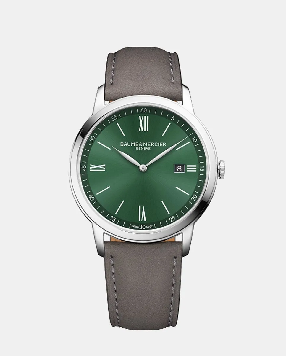 

Часы мужские из нубука Riviera M0A10607 Baume & Mercier, цвет Topo