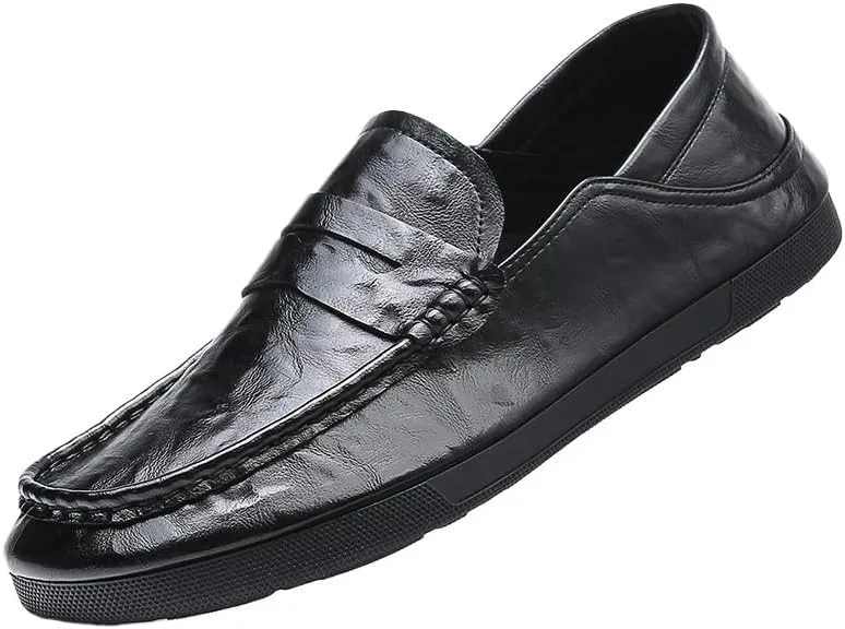 Туфли мужские кожаные водонепроницаемые, Loafers & Slip-Ons, Black UOPYNE