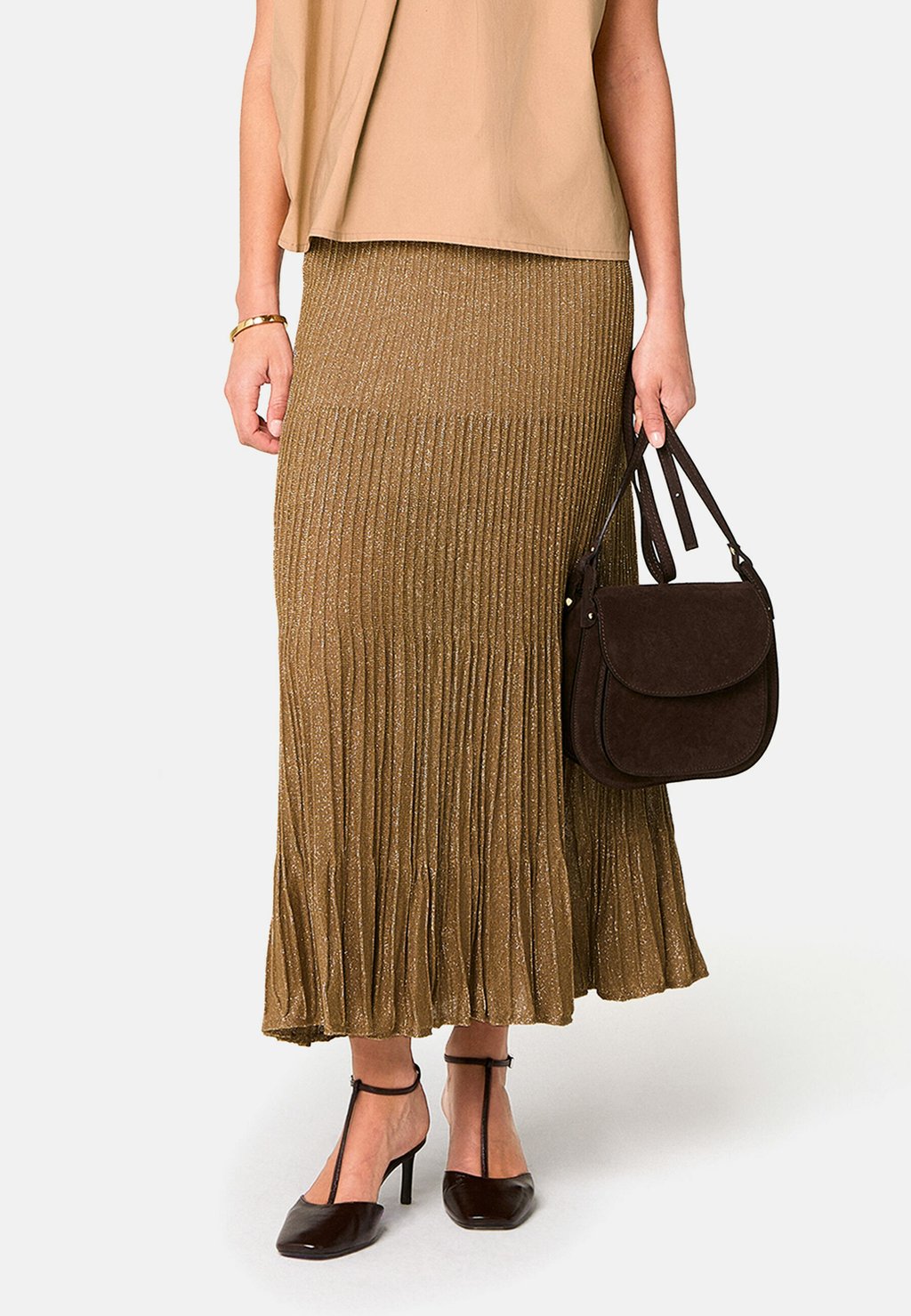 

Юбка макси Pleated skirt Rodier, коричневый